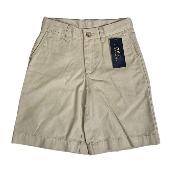 Polo Ralph Lauren Twill Shorts Boys 6 Straight Fit Sand Khaki Preppy Classic - Picture 1 of 10